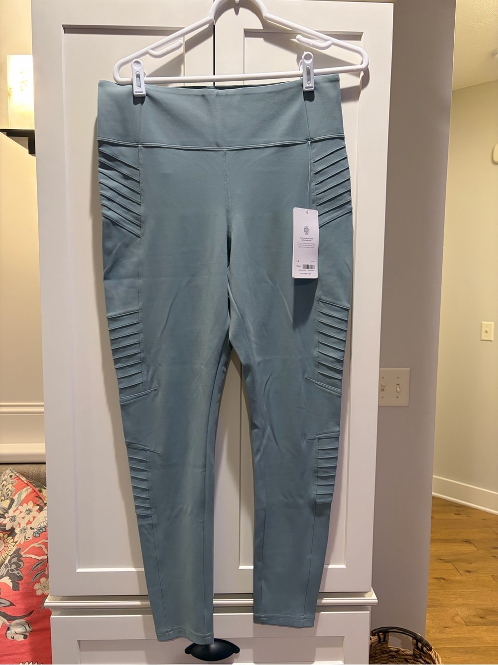 Athleta Sage Green Moto-Detail High-Waist Leggings